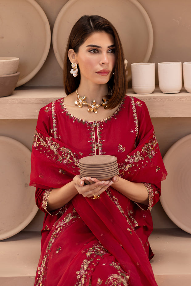 Irtaza 3Pc - Embroidered Luxe Pret