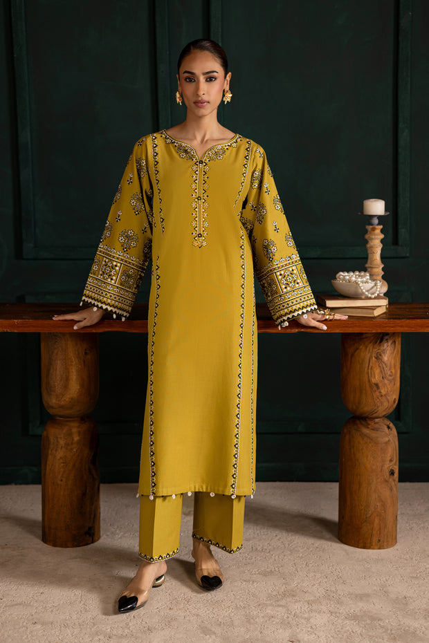 Kantha 2Pc - Embroidered Khaddar Dress