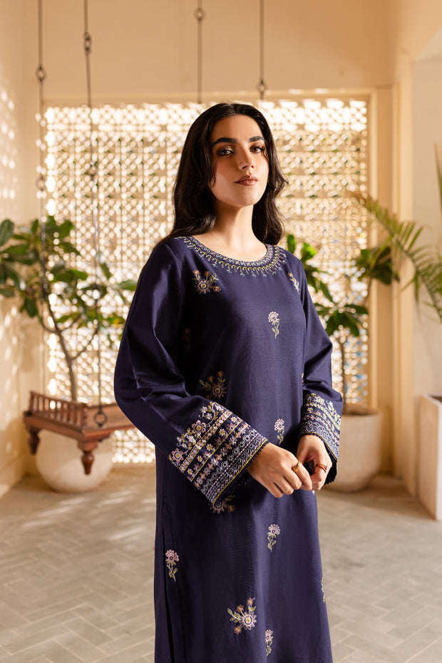 Moonlight 2Pc - Embroidered Khaddar Dress