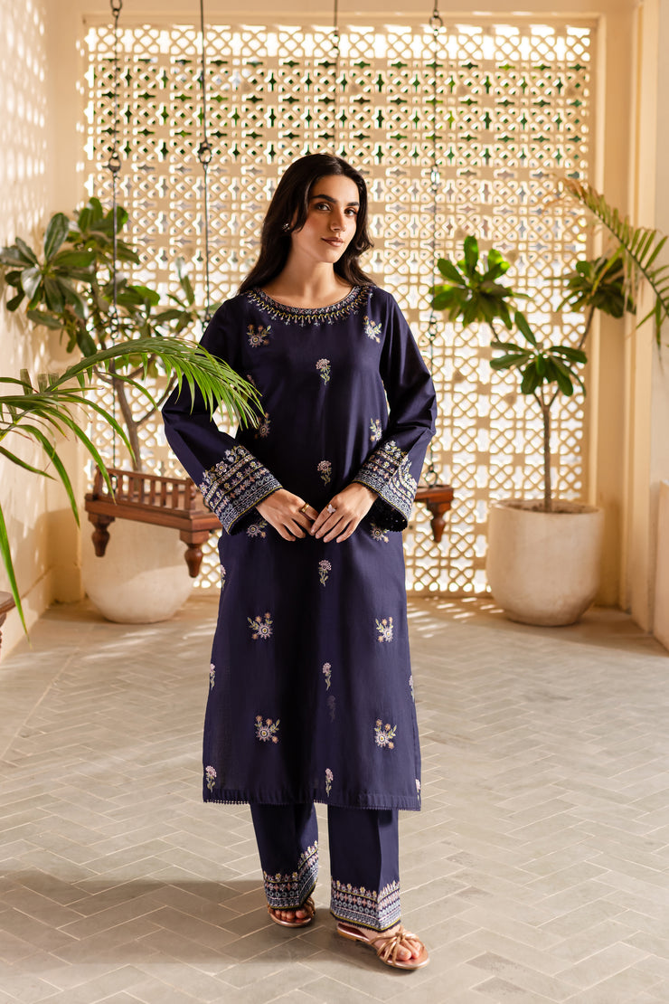 Moonlight 2Pc - Embroidered Khaddar Dress