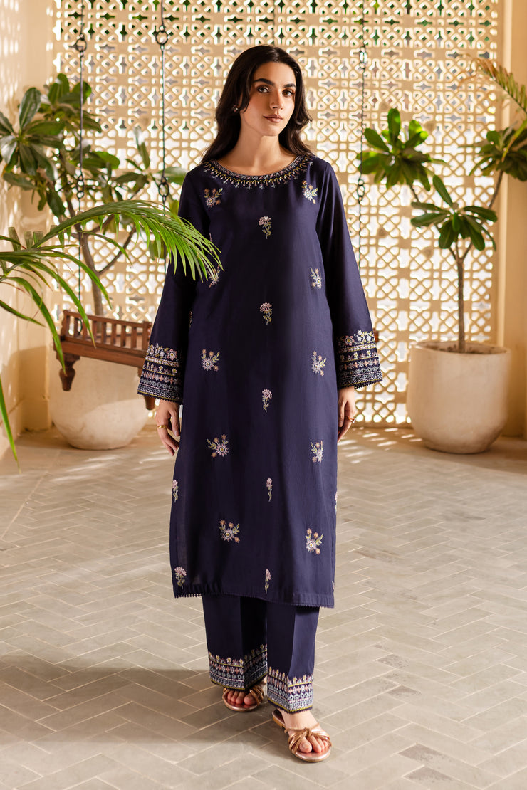 Moonlight 2Pc - Embroidered Khaddar Dress