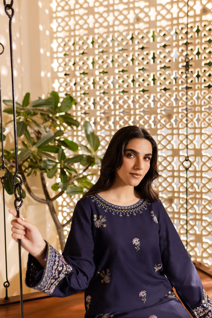 Moonlight 2Pc - Embroidered Khaddar Dress