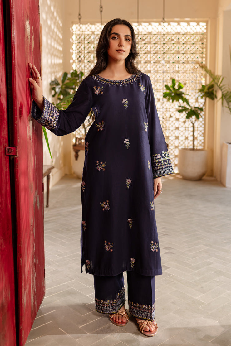 Moonlight 2Pc - Embroidered Khaddar Dress