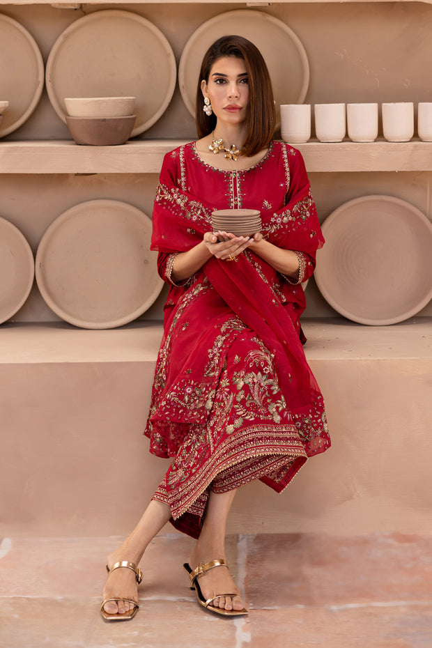 Irtaza 3Pc - Embroidered Luxe Pret