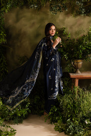 Denim 3Pc - Embroidered Lawn Dress