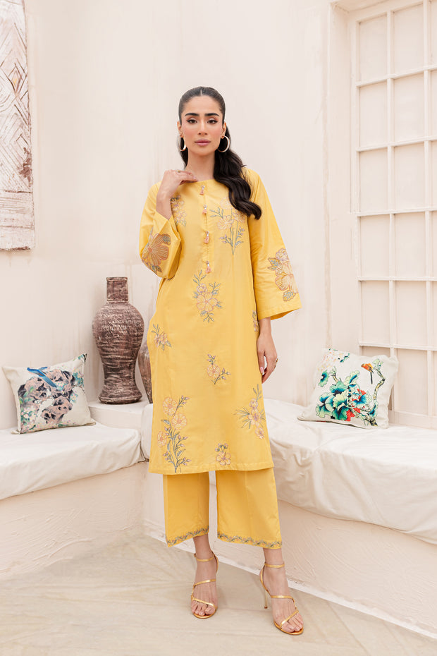 Minion 2Pc - Embroidered Lawn Dress