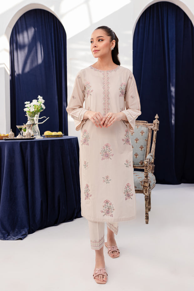 Mode 2Pc - Embroidered Lawn Dress