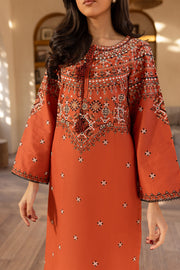 Royal Rust 2Pc - Embroidered Khaddar Dress