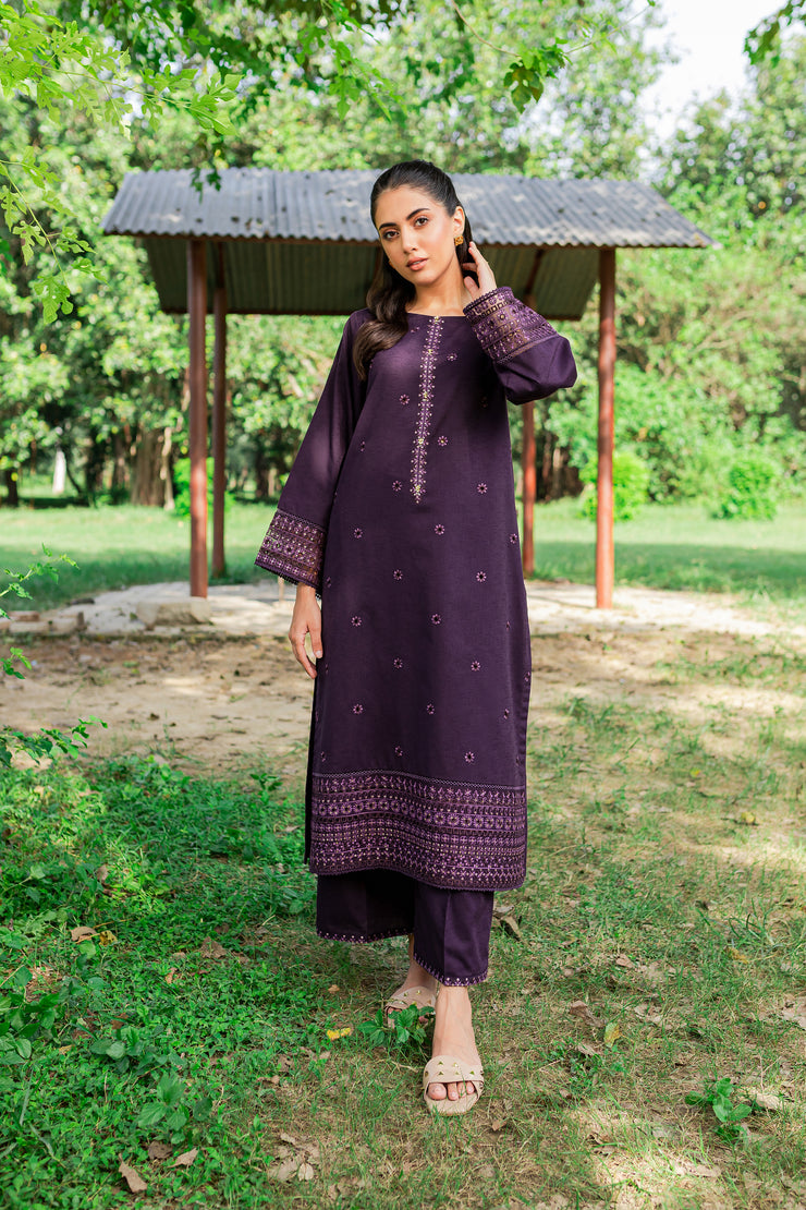 Aeris 2Pc - Embroidered Karandi Dress