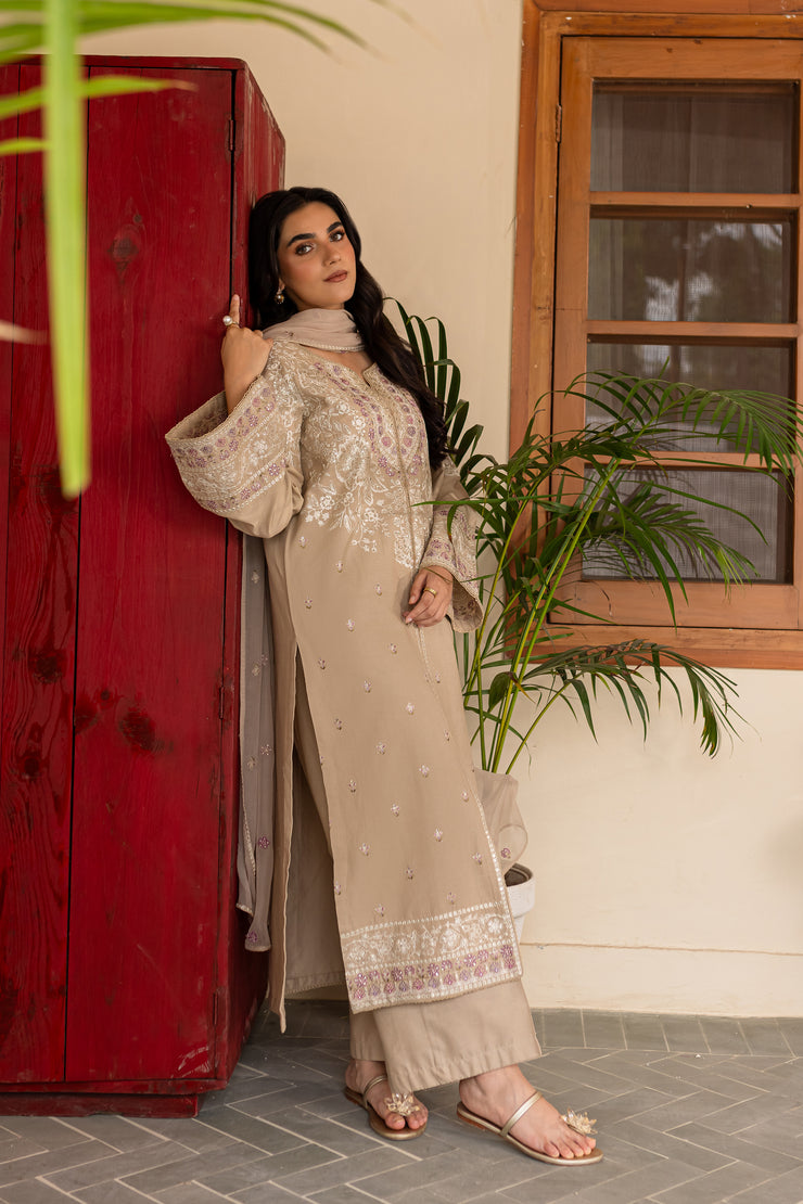 Musarrat 3Pc - Embroidered Khaddar Dress