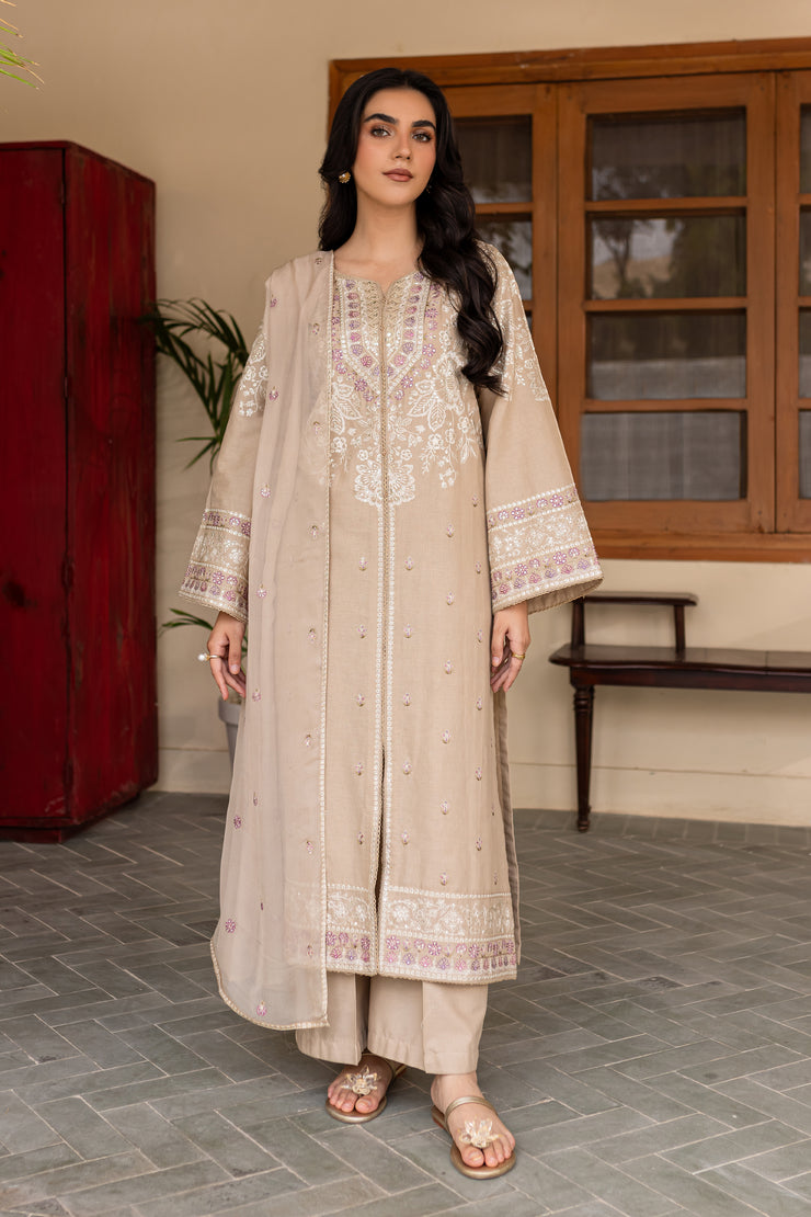 Musarrat 3Pc - Embroidered Khaddar Dress