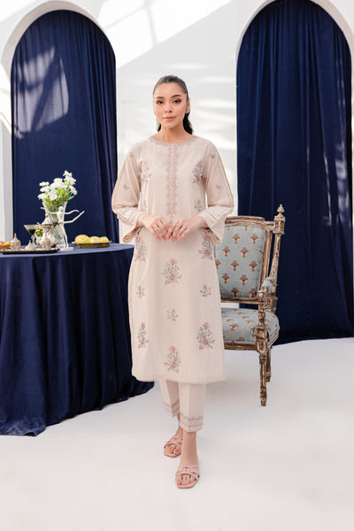 Mode 2Pc - Embroidered Lawn Dress