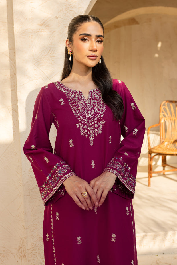 Nerisa 2Pc - Embroidered Khaddar Dress