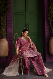 Siara 3Pc - Embroidered Solid Dress