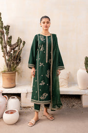 Palm Green 3Pc - Embroidered Karandi Dress
