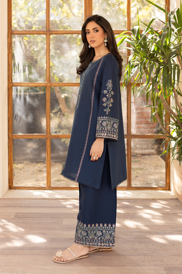 Ocean Bay 2Pc - Embroidered Khaddar Dress