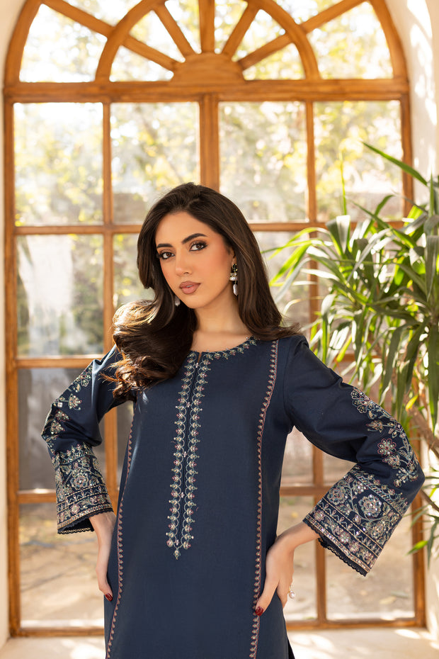 Ocean Bay 2Pc - Embroidered Khaddar Dress