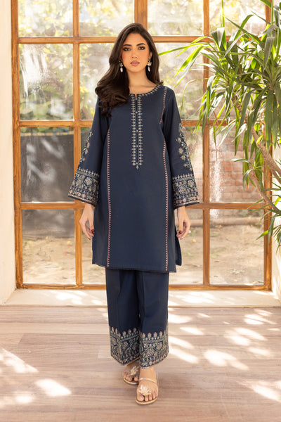 Ocean Bay 2Pc - Embroidered Khaddar Dress