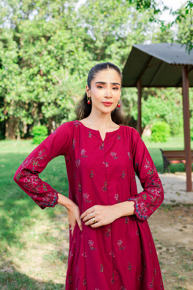 Vivian 2Pc - Embroidered Karandi Dress