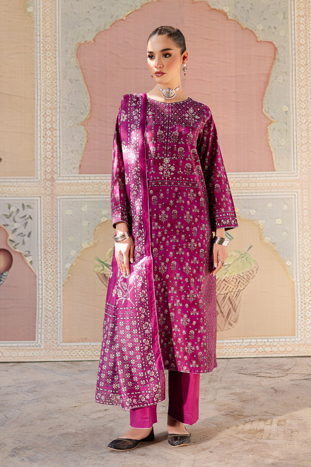 white christmas dresses Tea Pink Printed Lawn dress | Iznik