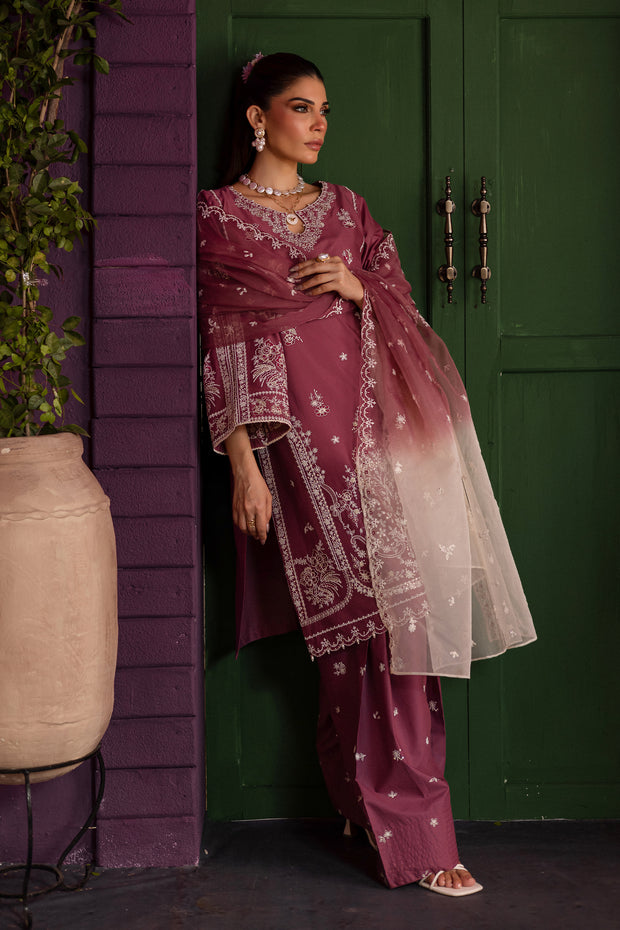 Siara 3Pc - Embroidered Solid Dress