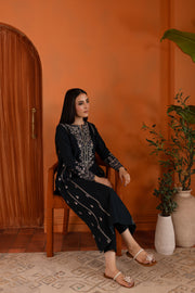 Ezzah 2Pc - Embroidered Karandi Dress