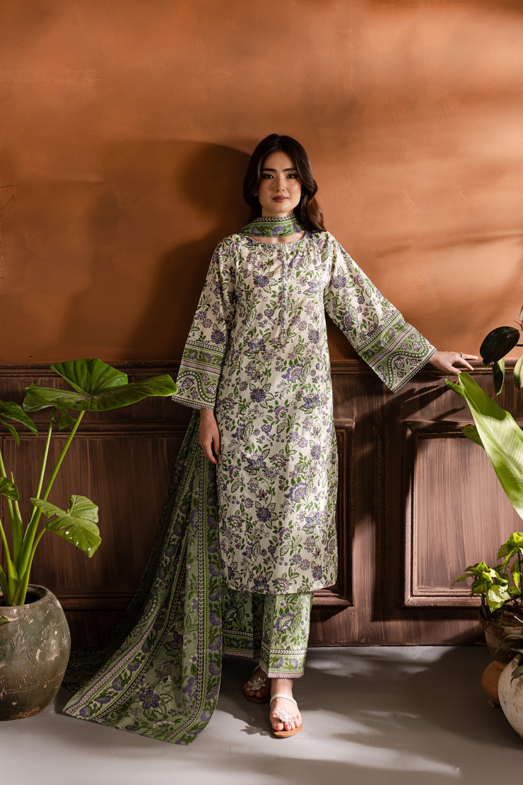 Parisa 3Pc - Printed Lawn Dress