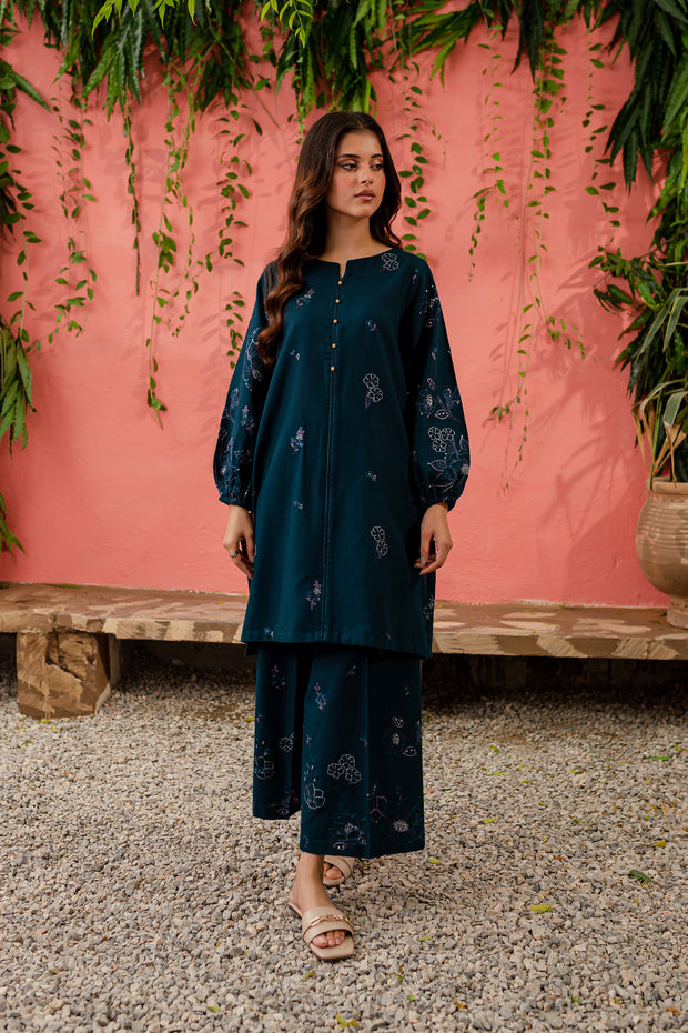 Willow 2Pc - Embroidered Khaddar Dress