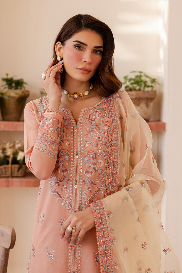 Peachie 3Pc - Embroidered Lawn Dress