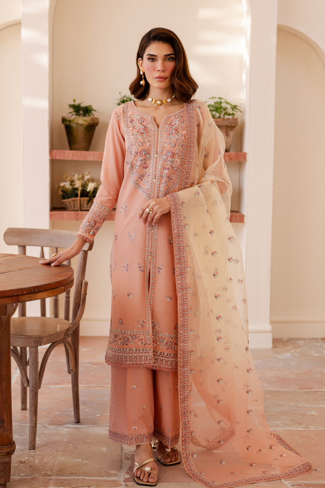 Peachie 3Pc - Embroidered Lawn Dress Peachie 3Pc - Embroidered Lawn Dress