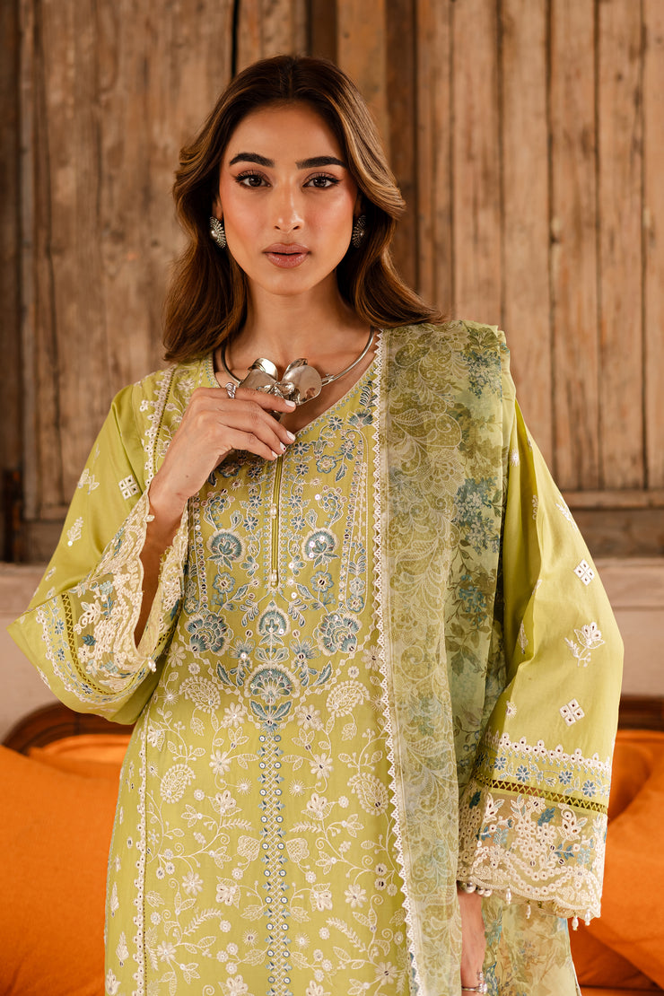 Apple August 3Pc - Embroidered Lawn Dress