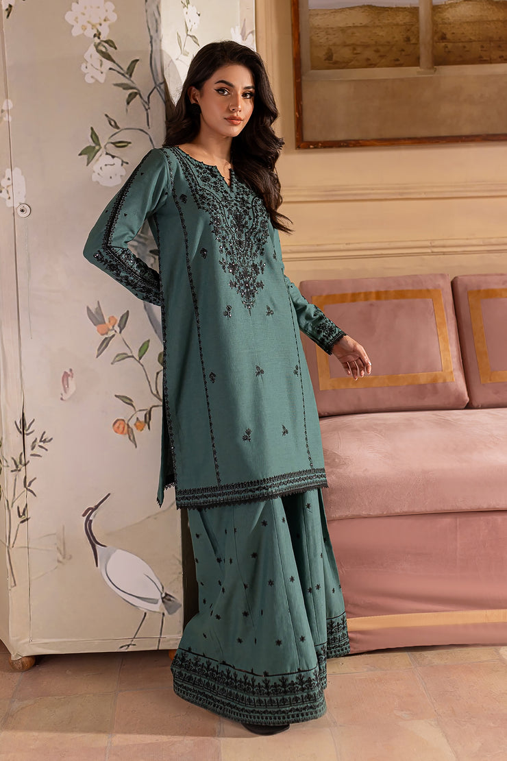 Sapphire Outfit 2Pc - Embroidered Karandi Dress