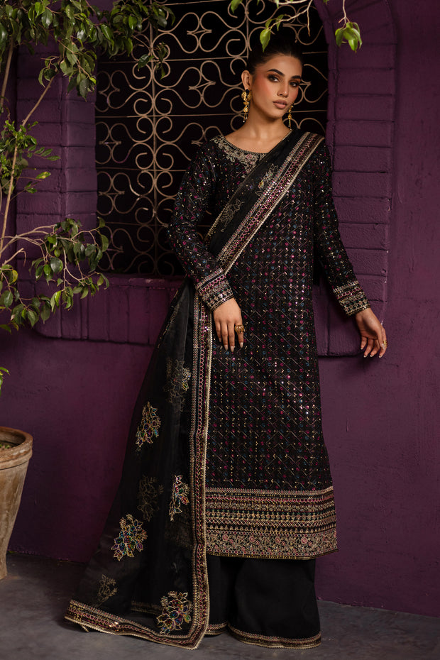 Aylin 3Pc - Embroidered Solid Dress