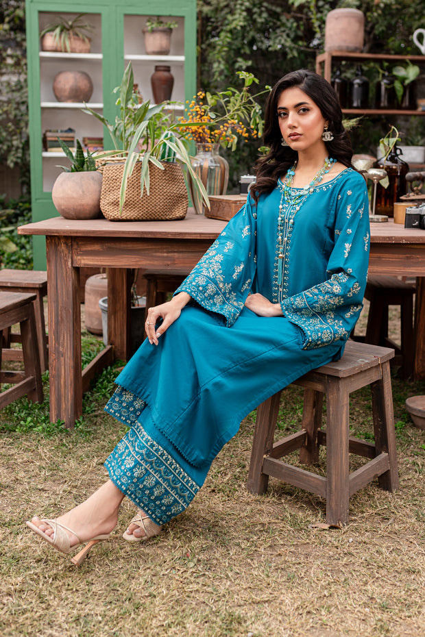 Peacock 2Pc - Embroidered Lawn Dress