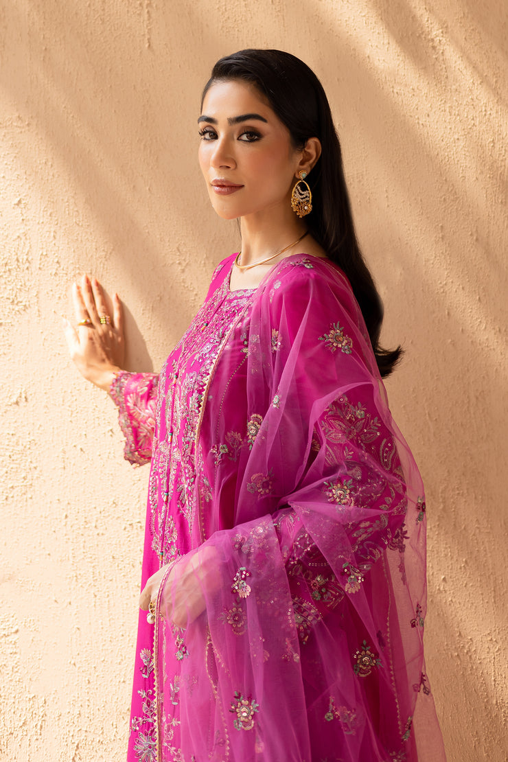 Dastak 3Pc - Embroidered Solid Dress