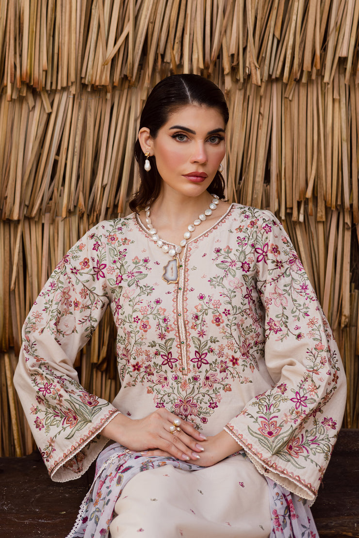 High-quality khaddar pret dress with fine detailing