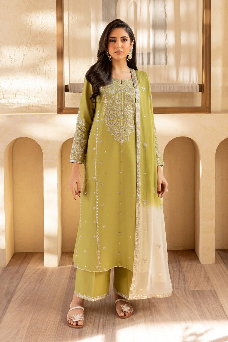 Mileno 3Pc - Embroidered Khaddar Dress