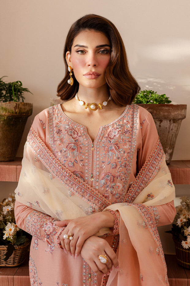 Peachie 3Pc - Embroidered Lawn Dress