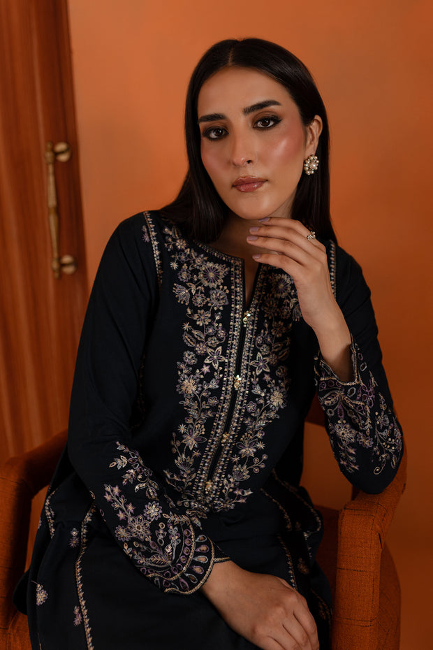 Ezzah 2Pc - Embroidered Karandi Dress