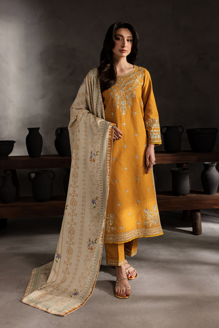 Shangrilla 3Pc - Embroidered Karandi Dress