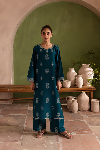 Aqua Beach 2Pc - Embroidered Lawn Dress