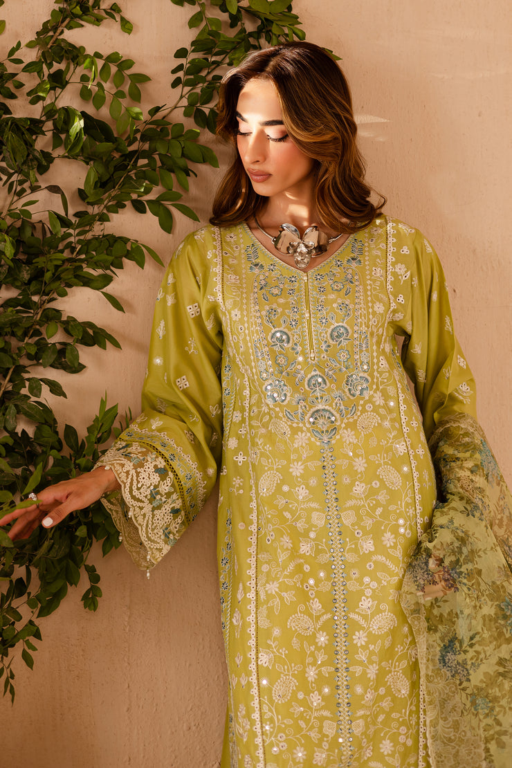 Apple August 3Pc - Embroidered Lawn Dress