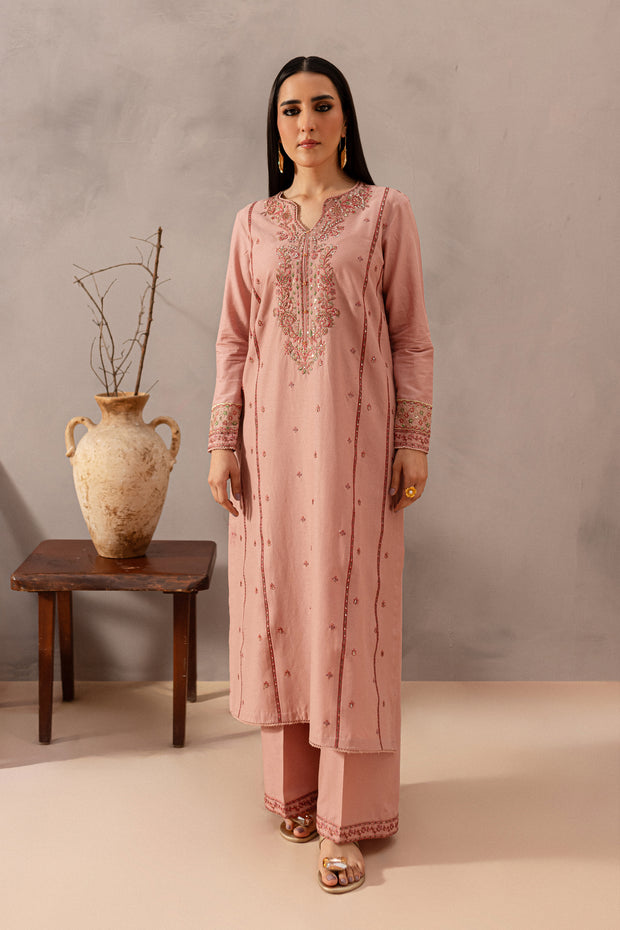 Flamingo 2Pc - Embroidered Khaddar Dress