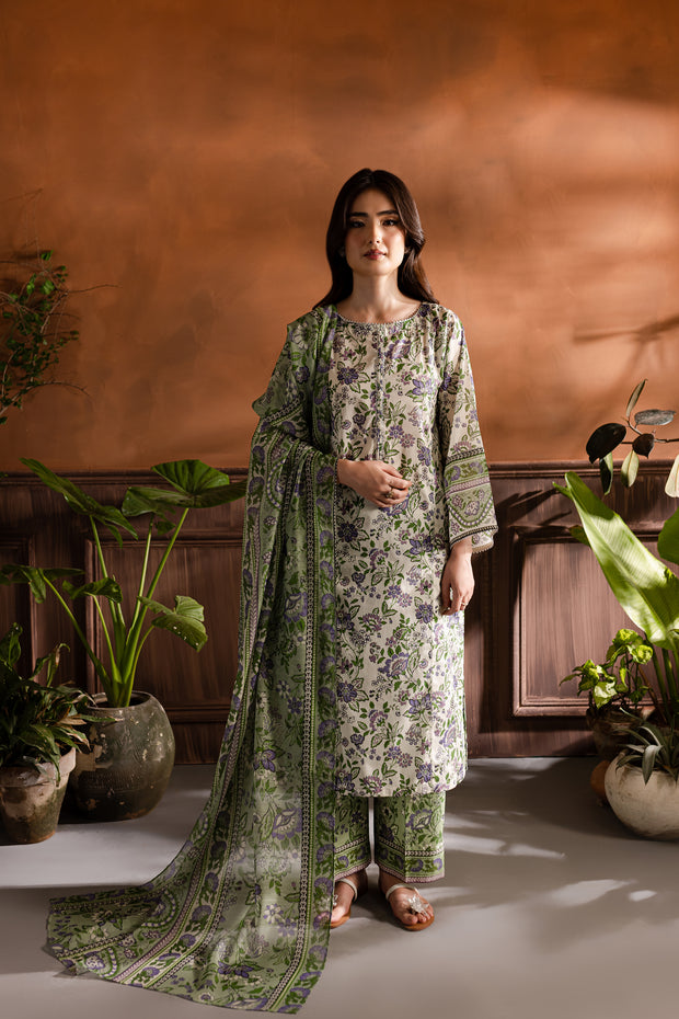 Parisa 3Pc - Printed Lawn Dress