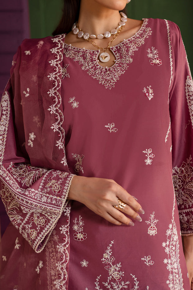 Siara 3Pc - Embroidered Solid Dress