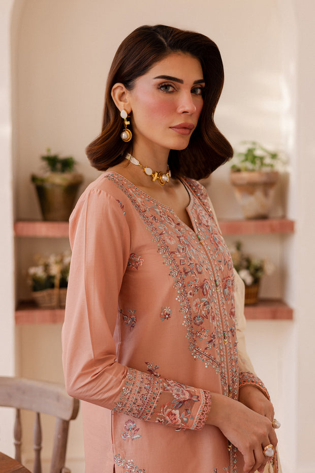 Peachie 3Pc - Embroidered Lawn Dress