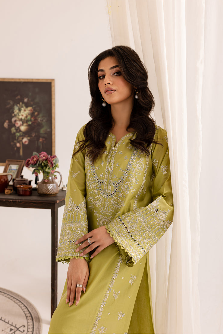 Jade Green 2Pc - Embroidered Lawn Dress