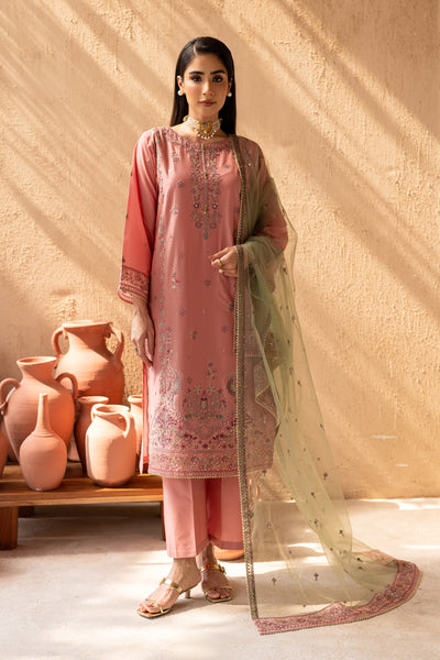 Anastasia 3Pc - Embroidered Solid Dress