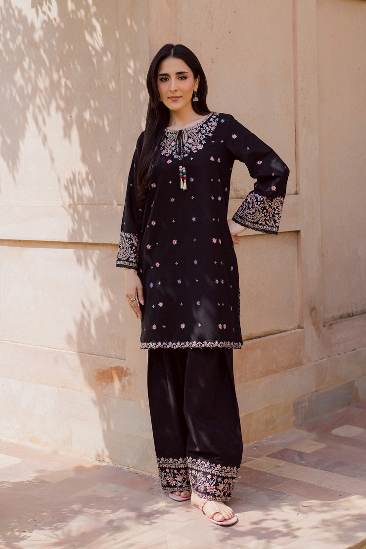 Riha 2Pc - Embroidered Khaddar Dress