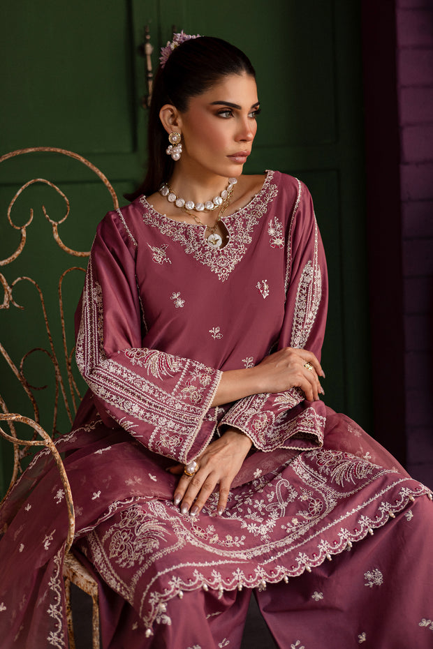 Siara 3Pc - Embroidered Solid Dress